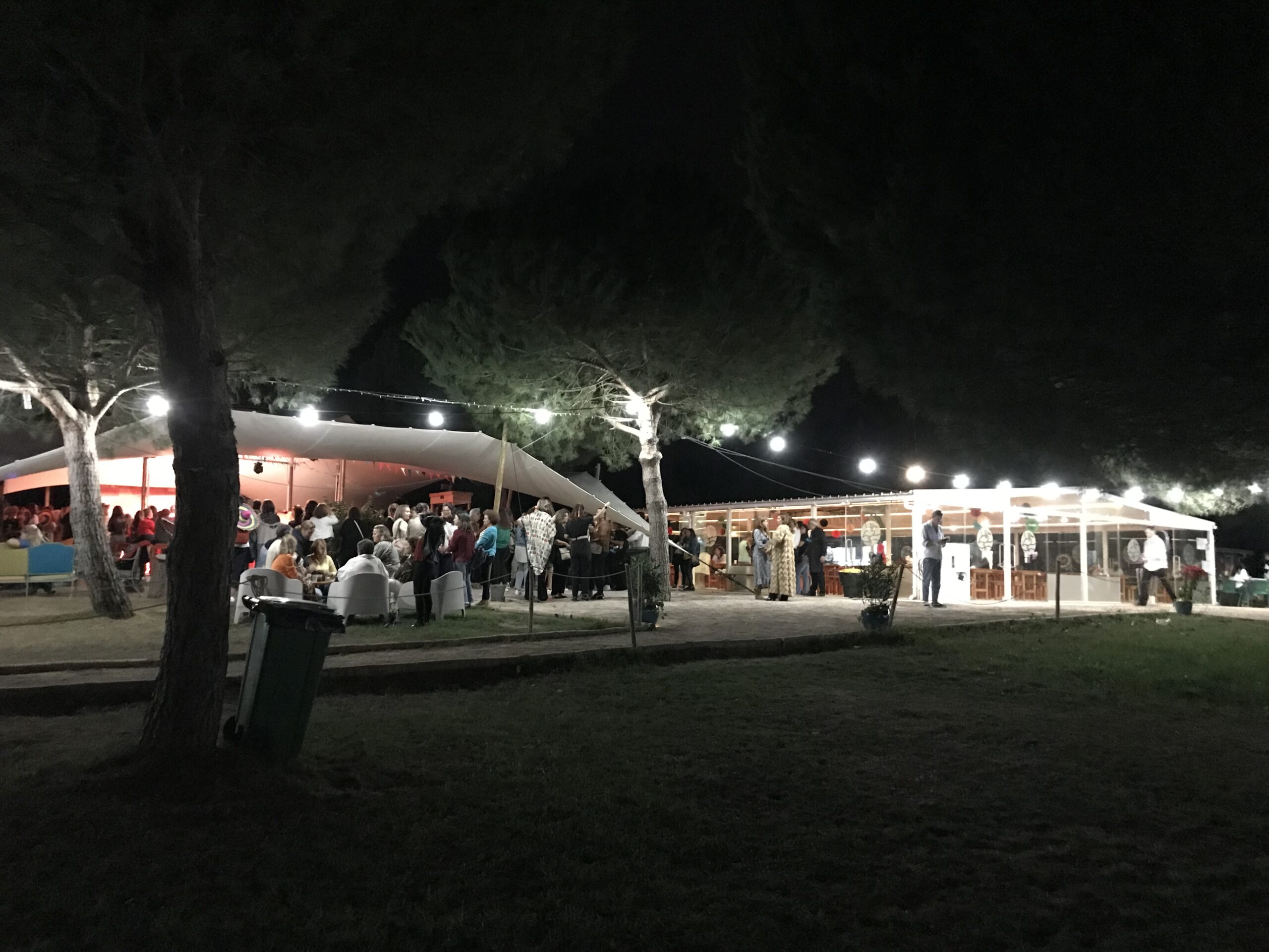 Banquete de corporate dinner ao ar livre na natureza